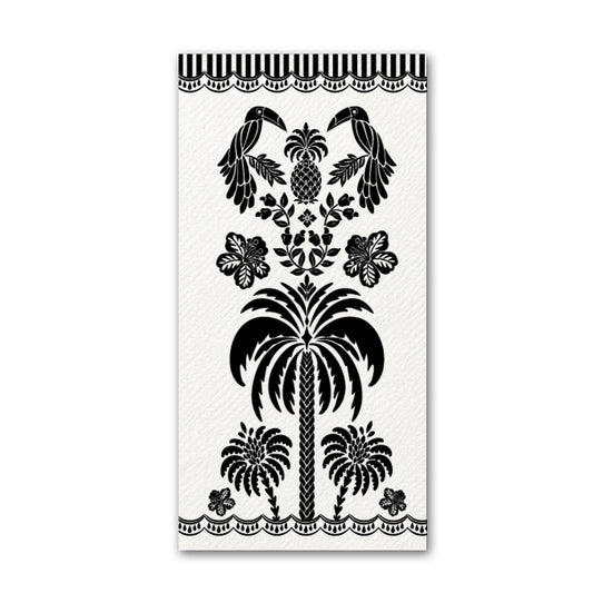 Disposable Slim Luxury Napkins - Black Palm & Plume