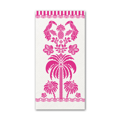 Disposable Slim Luxury Napkins - Pink Palm & Plume
