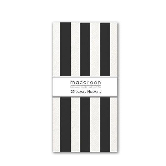 Disposable Slim Luxury Napkins - Black Stripe