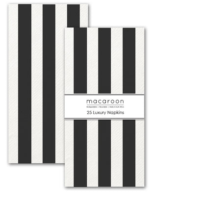 Disposable Slim Luxury Napkins - Black Stripe