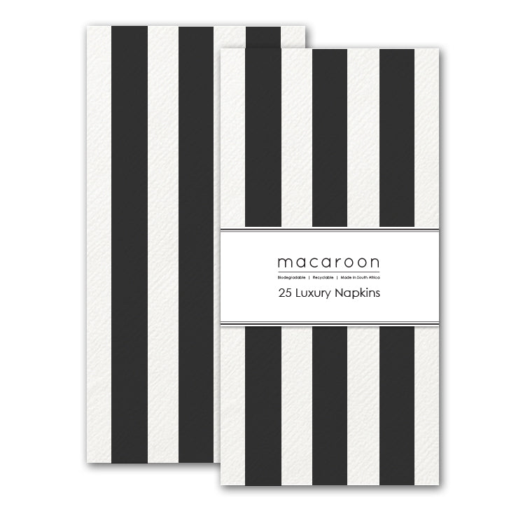 Disposable Slim Luxury Napkins - Black Stripe
