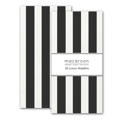 Disposable Slim Luxury Napkins - Black Stripe