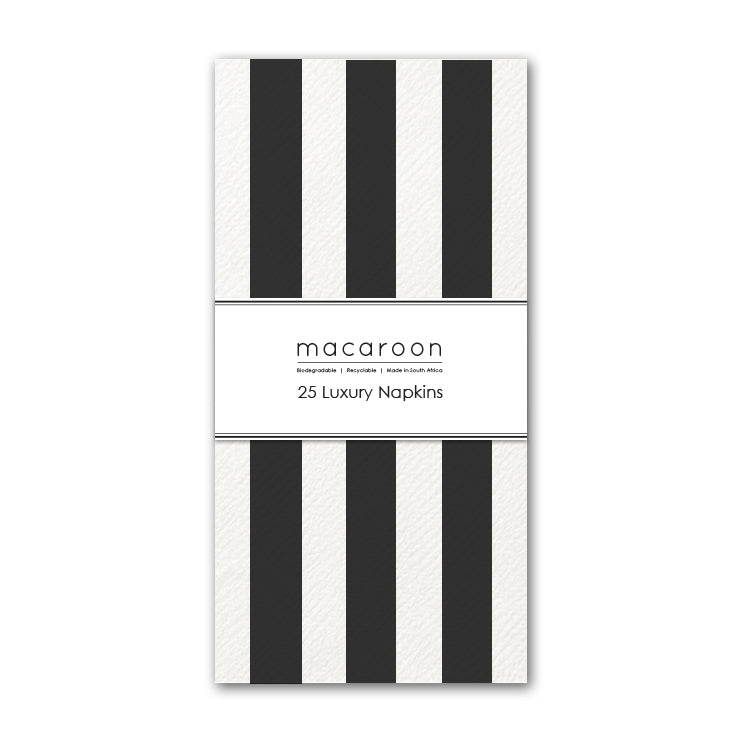 Disposable Slim Luxury Napkins - Black Stripe