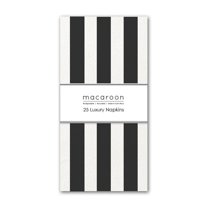 Disposable Slim Luxury Napkins - Black Stripe