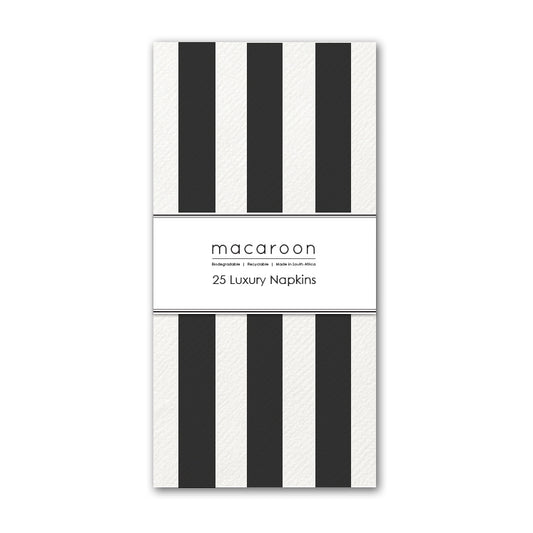 Disposable Slim Luxury Napkins - Black Stripe