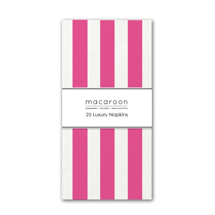 Disposable Slim Luxury Napkins - Pink Stripe