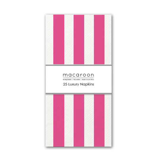Disposable Slim Luxury Napkins - Pink Stripe