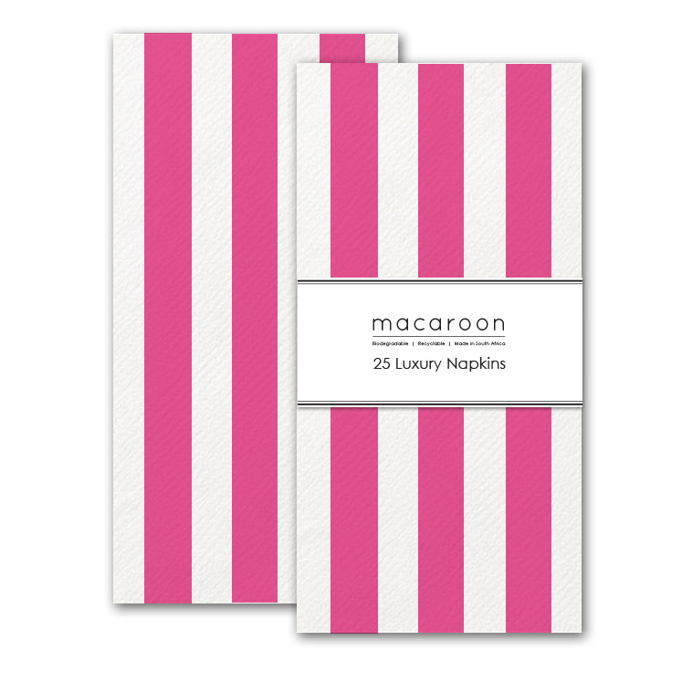 Disposable Slim Luxury Napkins - Pink Stripe