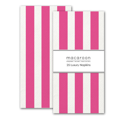 Disposable Slim Luxury Napkins - Pink Stripe