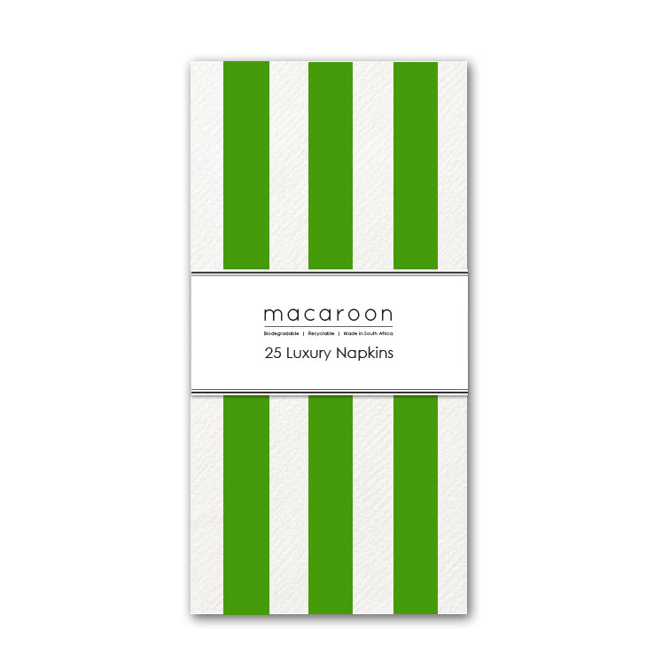 Disposable Slim Luxury Napkins - Green Stripe