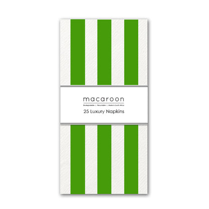 Disposable Slim Luxury Napkins - Green Stripe