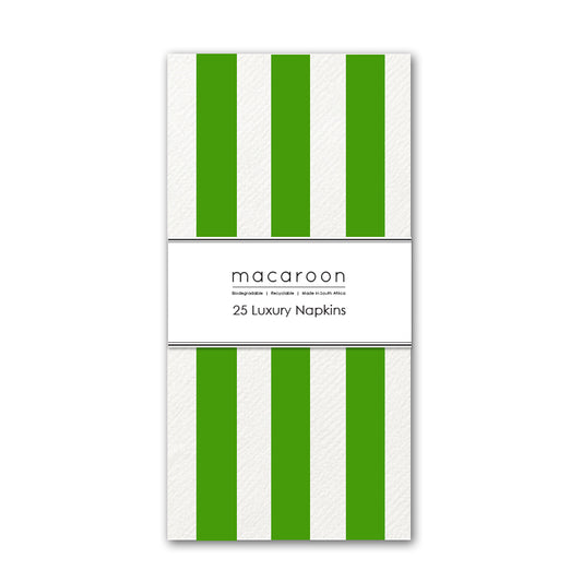 Disposable Slim Luxury Napkins - Green Stripe