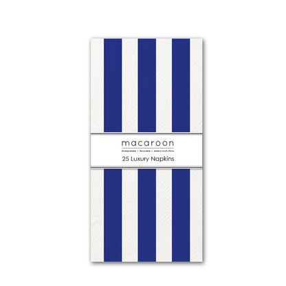 Disposable Slim Luxury Napkins - Navy Stripe