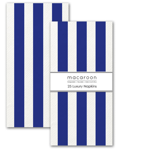 Disposable Slim Luxury Napkins - Navy Stripe