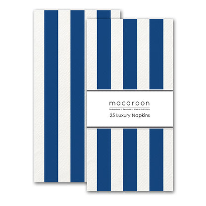 Disposable Slim Luxury Napkins - Navy Stripe