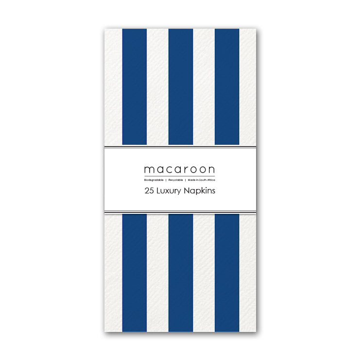 Disposable Slim Luxury Napkins - Navy Stripe