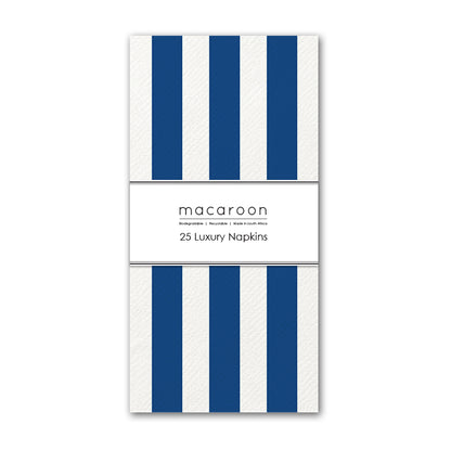 Disposable Slim Luxury Napkins - Navy Stripe