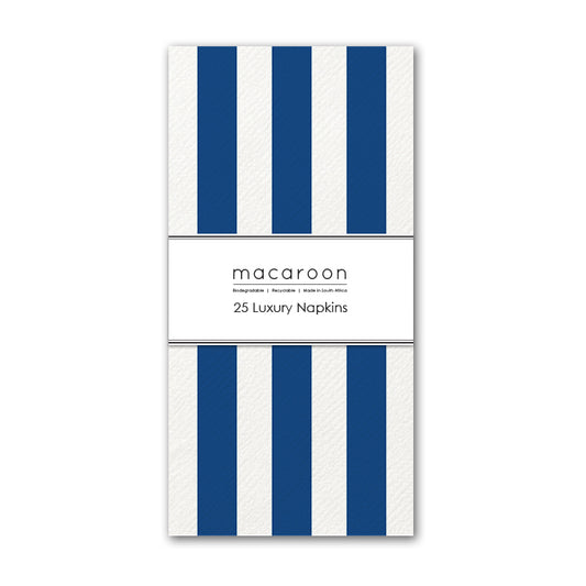 Disposable Slim Luxury Napkins - Navy Stripe