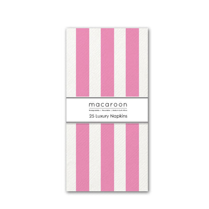 Disposable Slim Luxury Napkins - Pink Stripe