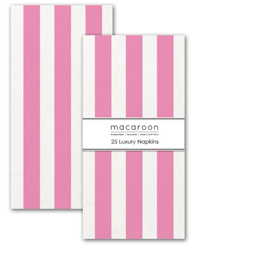 Disposable Slim Luxury Napkins - Pink Stripe