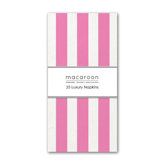 Disposable Slim Luxury Napkins - Pink Stripe