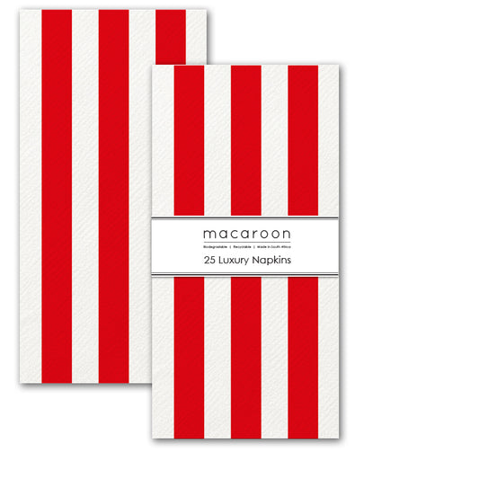 Disposable Slim Luxury Napkins - Cherry Stripe