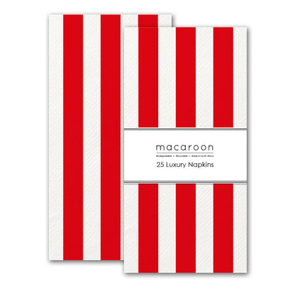 Disposable Slim Luxury Napkins - Cherry Stripe