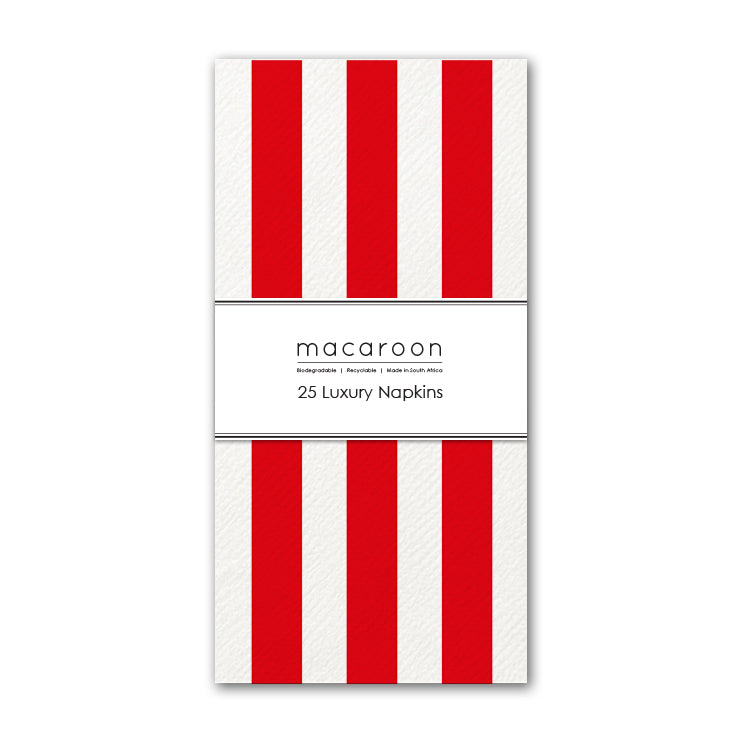Disposable Slim Luxury Napkins - Cherry Stripe