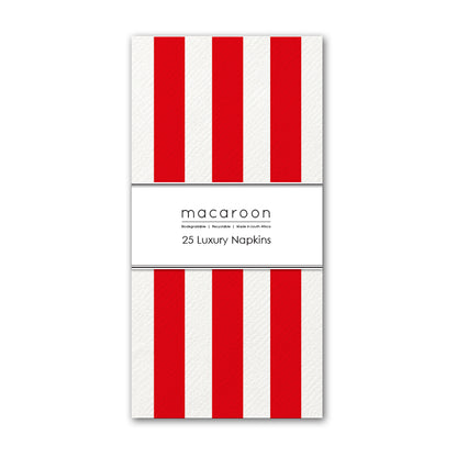 Disposable Slim Luxury Napkins - Cherry Stripe