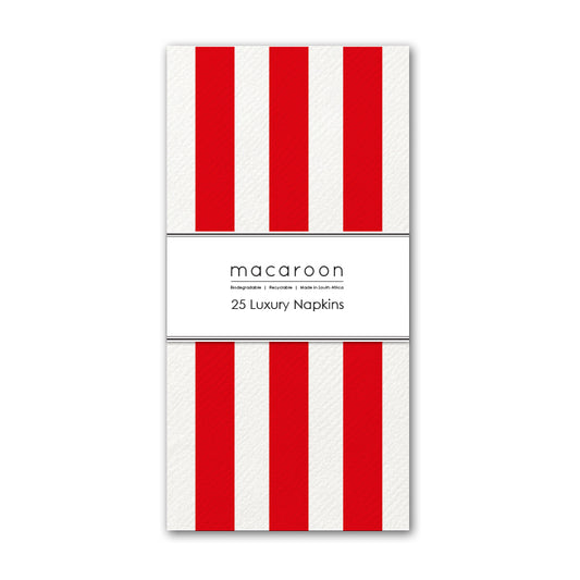 Disposable Slim Luxury Napkins - Cherry Stripe