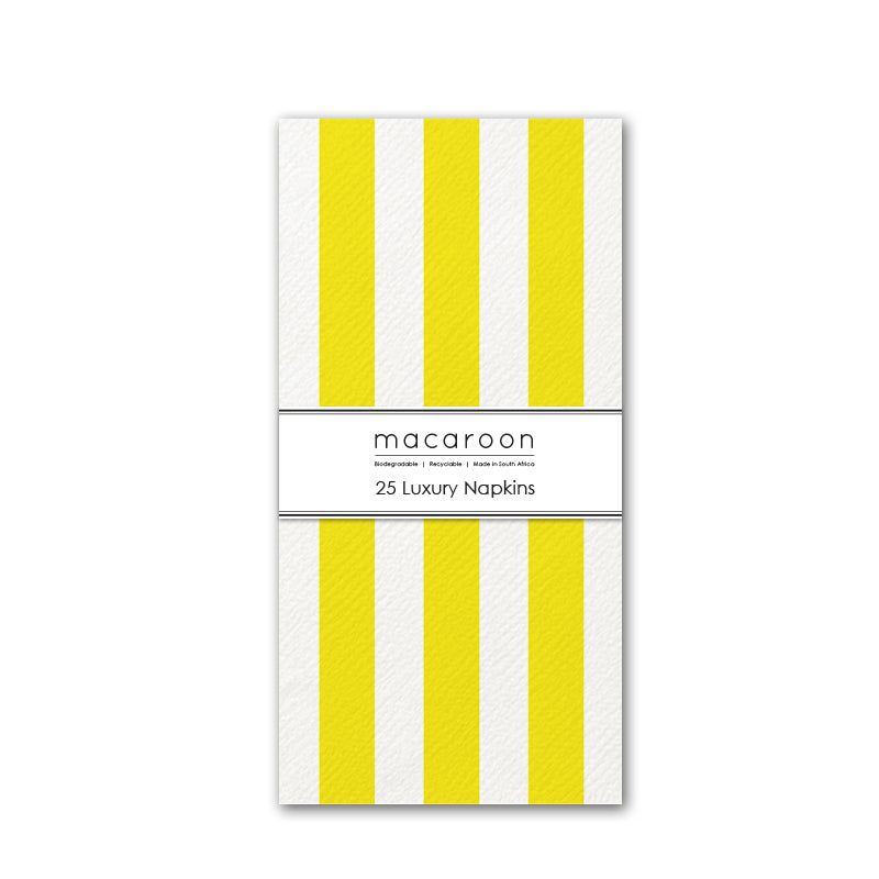 Disposable Slim Luxury Napkins - Canary Stripe