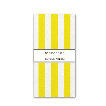 Disposable Slim Luxury Napkins - Canary Stripe
