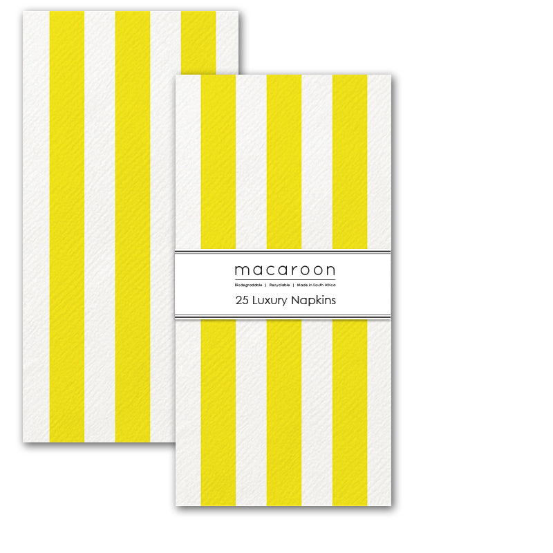 Disposable Slim Luxury Napkins - Canary Stripe