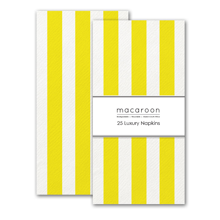 Disposable Slim Luxury Napkins - Canary Stripe