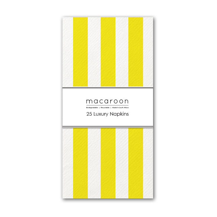 Disposable Slim Luxury Napkins - Canary Stripe