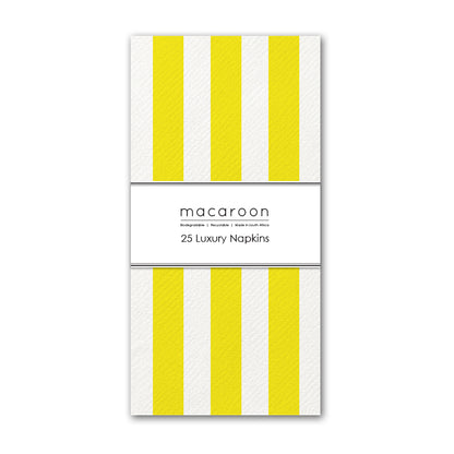Disposable Slim Luxury Napkins - Canary Stripe