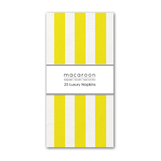 Disposable Slim Luxury Napkins - Canary Stripe