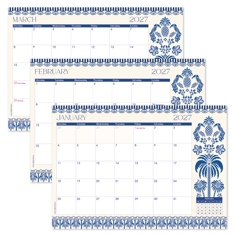 2027 Desk Calendar - Palm & Plume