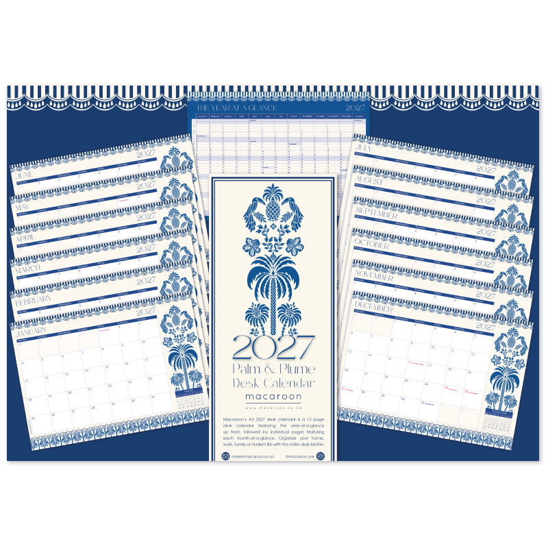 2027 Desk Calendar - Palm & Plume
