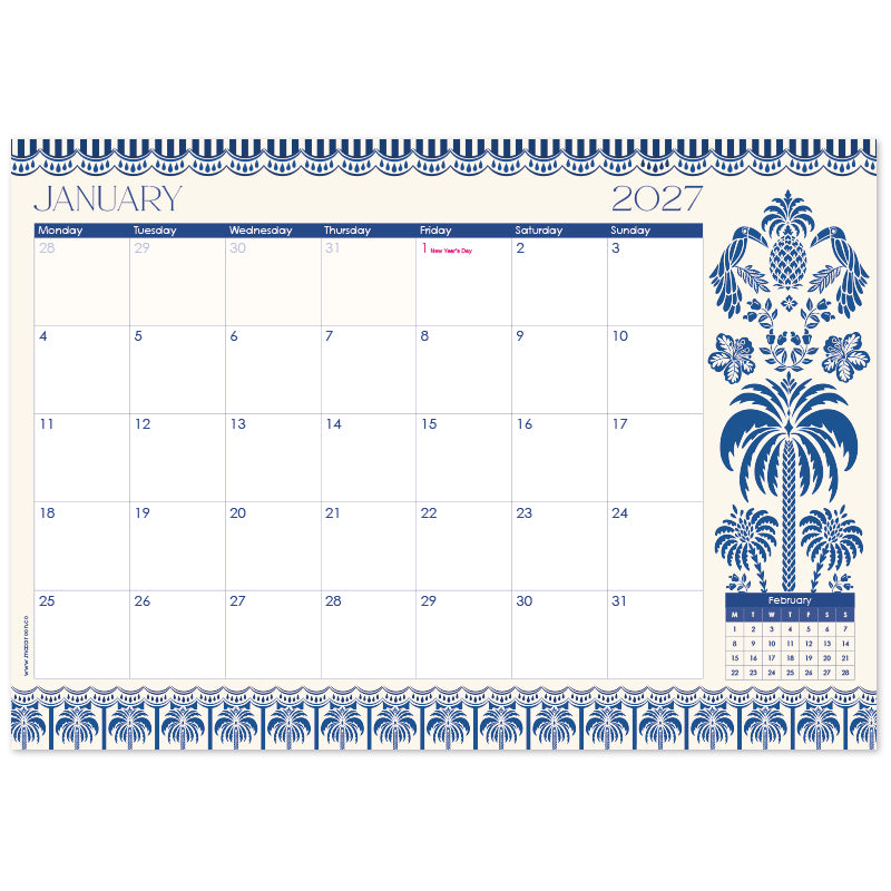 2027 Desk Calendar - Palm & Plume