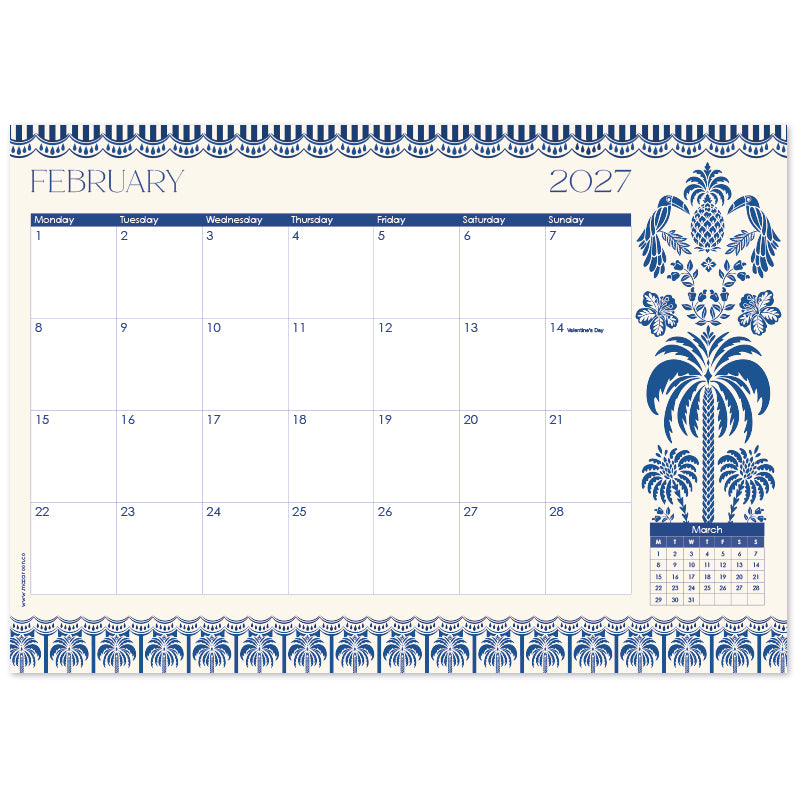 2027 Desk Calendar - Palm & Plume