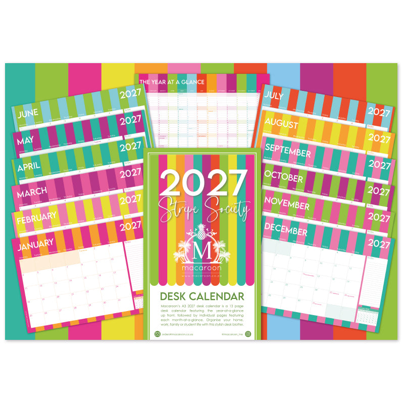 2027 Desk Calendar - Stripe Society