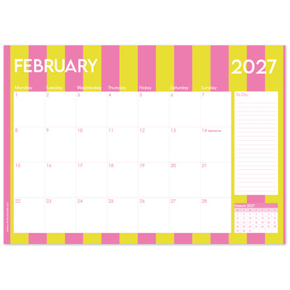 2027 Desk Calendar - Stripe Society