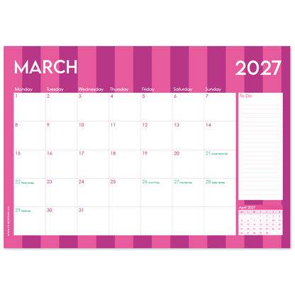 2027 Desk Calendar - Stripe Society