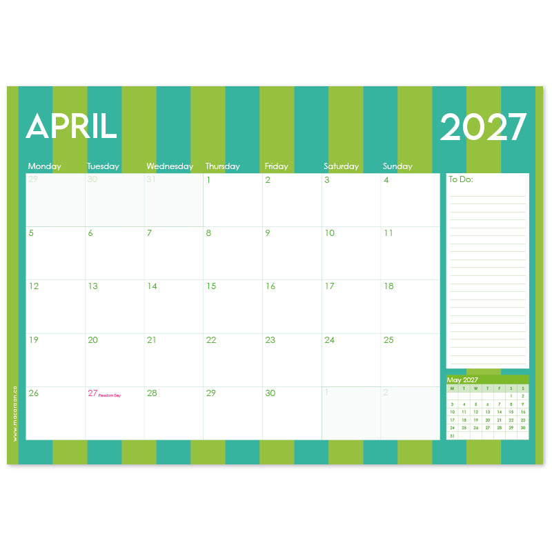 2027 Desk Calendar - Stripe Society