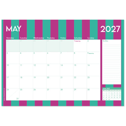 2027 Desk Calendar - Stripe Society