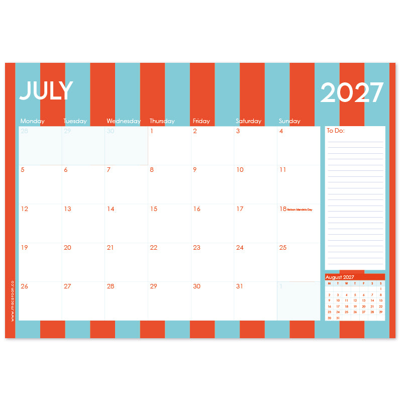 2027 Desk Calendar - Stripe Society
