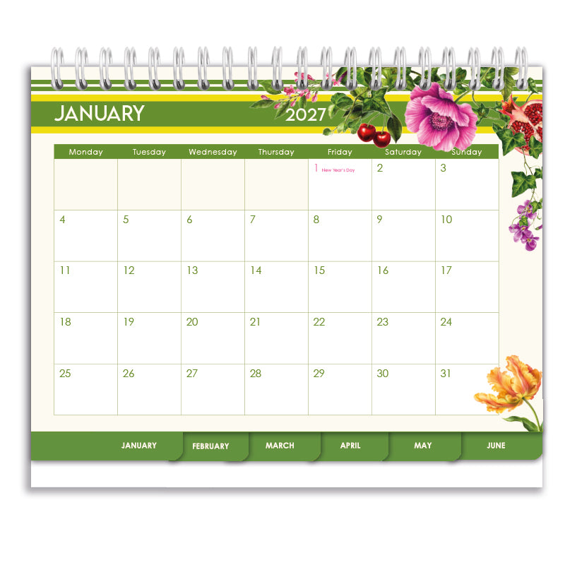 2027 Tabbed A5 Tent Calendar - Berry & Bloom