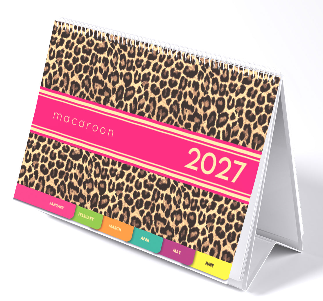 2027 Tabbed A5 Tent Calendar - Safari Social