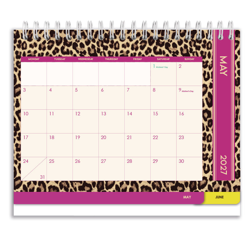 2027 Tabbed A5 Tent Calendar - Safari Social